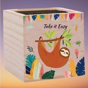 Willow Wood Planters, Flower Pots, for‎ Garden Supplies, Square with Word